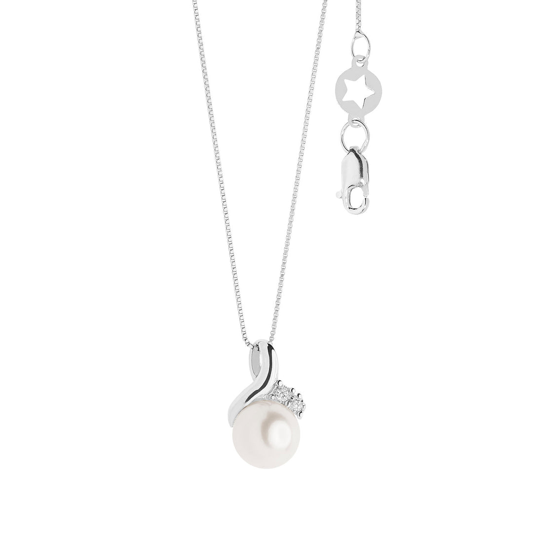 Comete Gold Necklace with Pearls and Diamonds GLP610