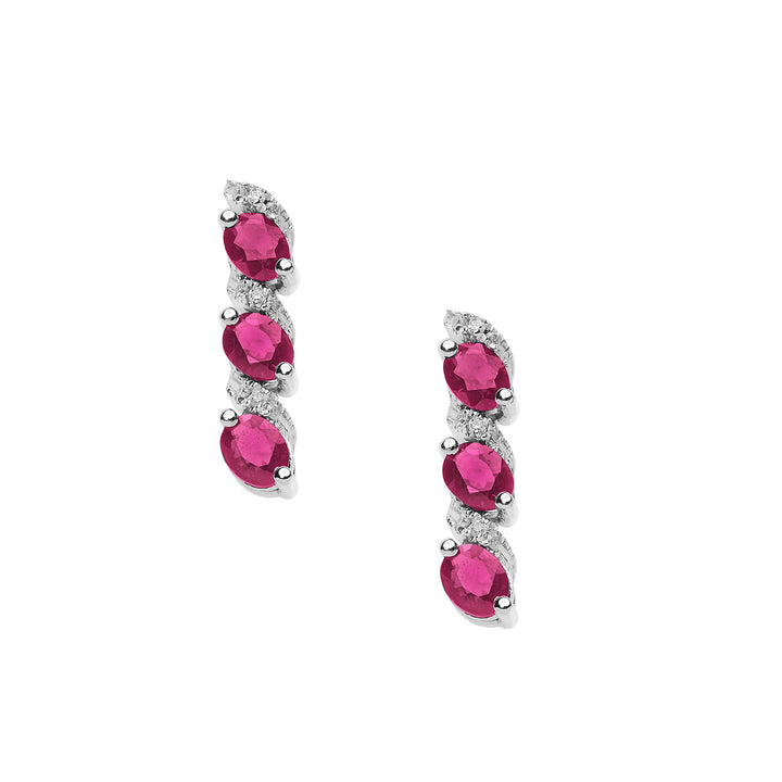 Comete Trilogy Earrings with Rubies and Diamonds ORB1089