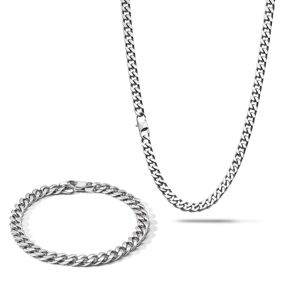Comete Necklace and Bracelet Steel Chain KIT7261135