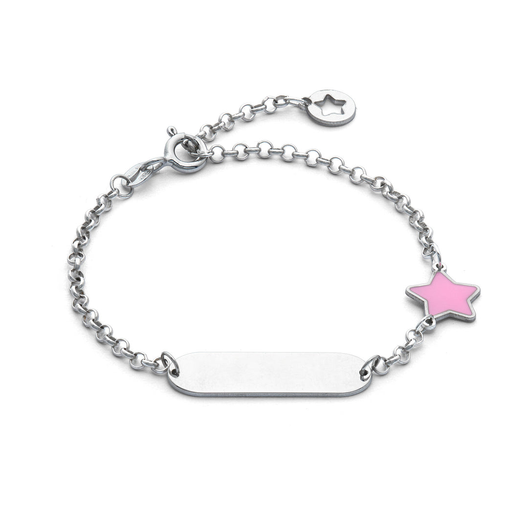 Comete Silver Bracelet with Pink Star BRA254