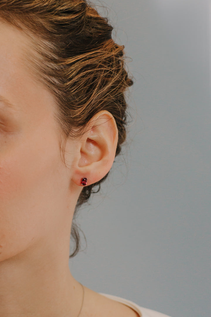 Comete Oval Gold and Ruby Earrings ORB1073