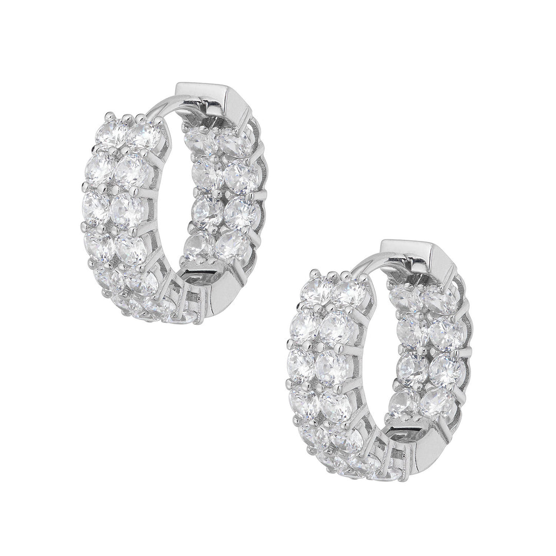 Comete Earrings in 925‰ Silver with White Zircons ORA199