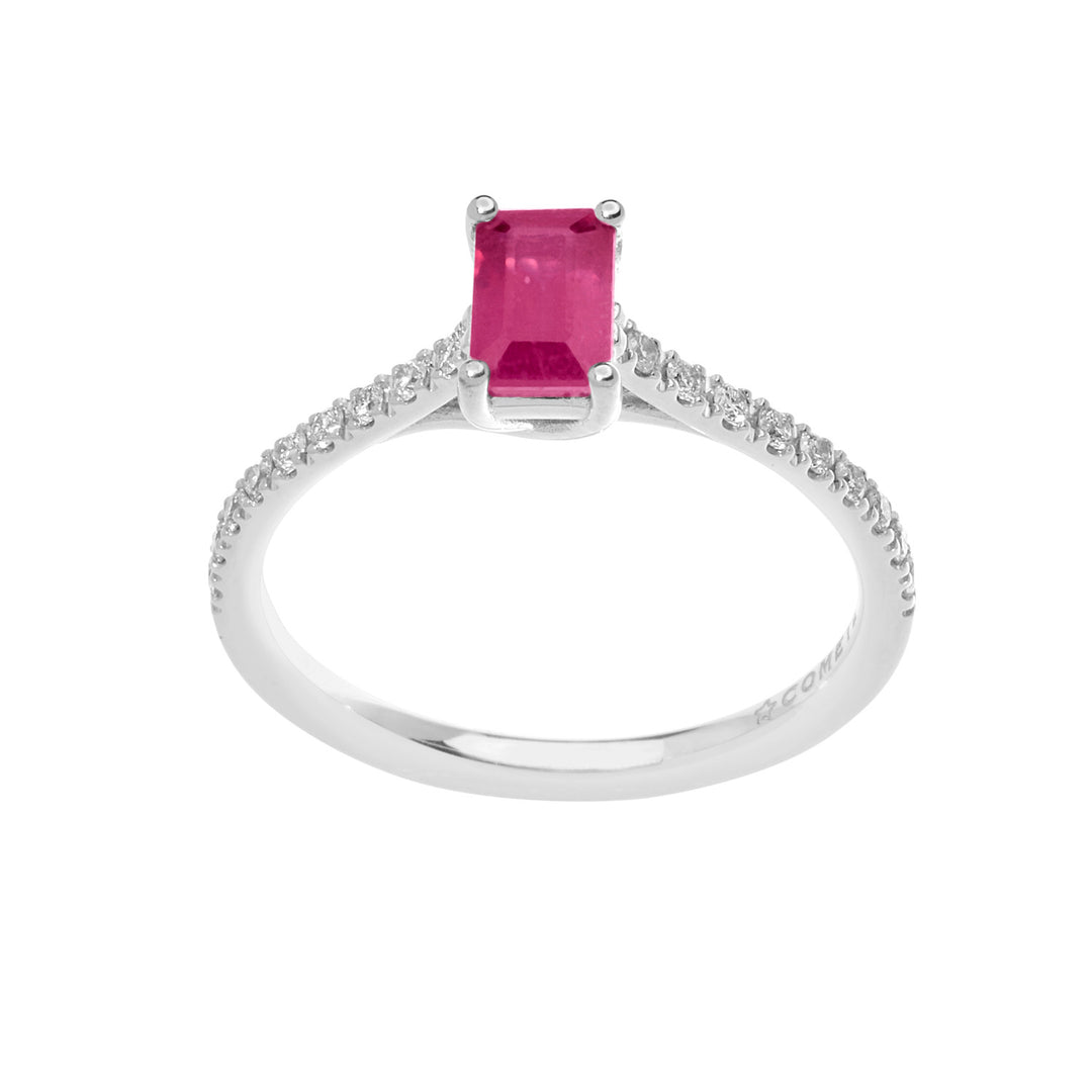 Comete Gold Ring with Diamonds and Ruby ANB2566