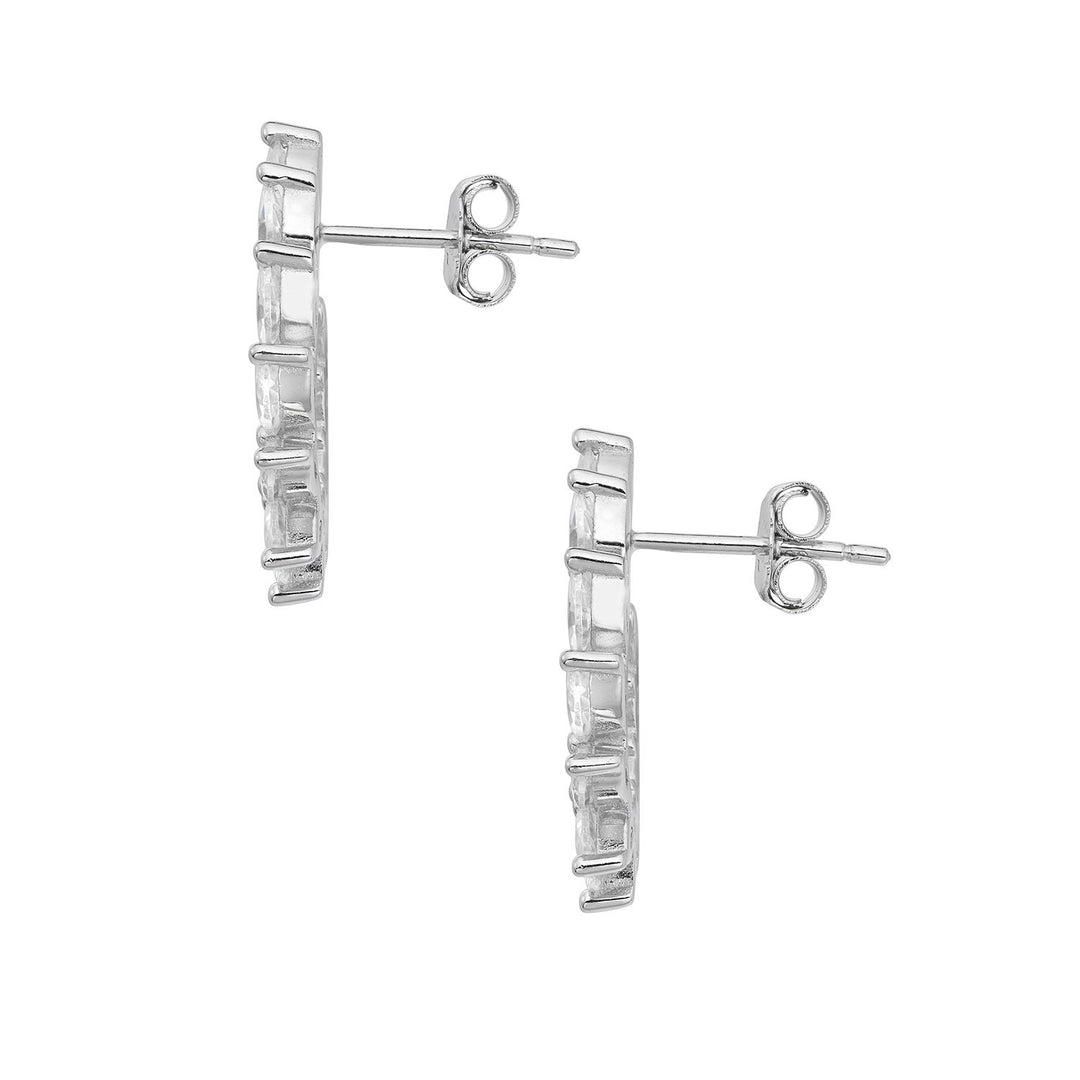 Comete Earrings in 925‰ Silver and White Zircons ORA204