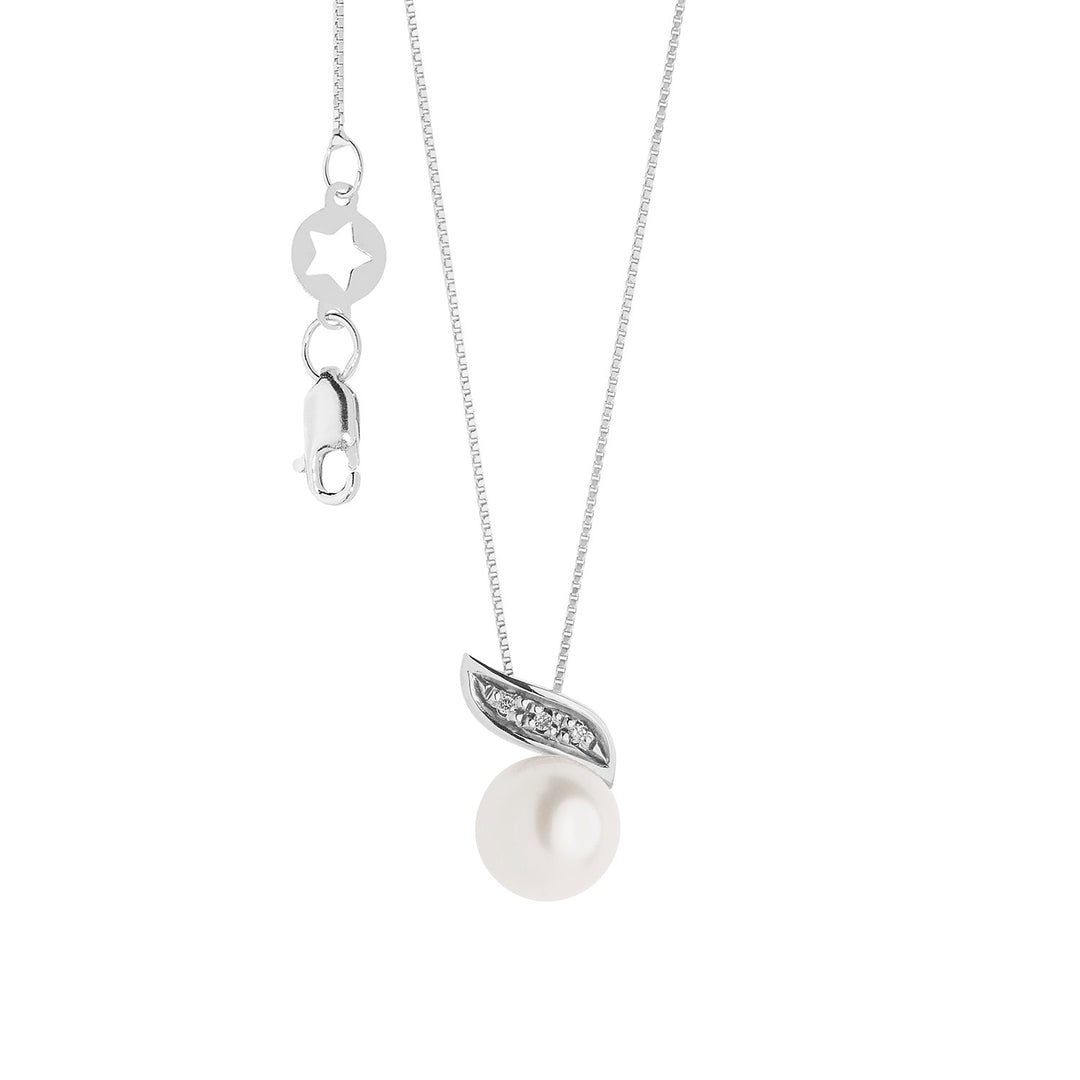 Comete Necklace Pearls in Gold and Diamonds GLP612