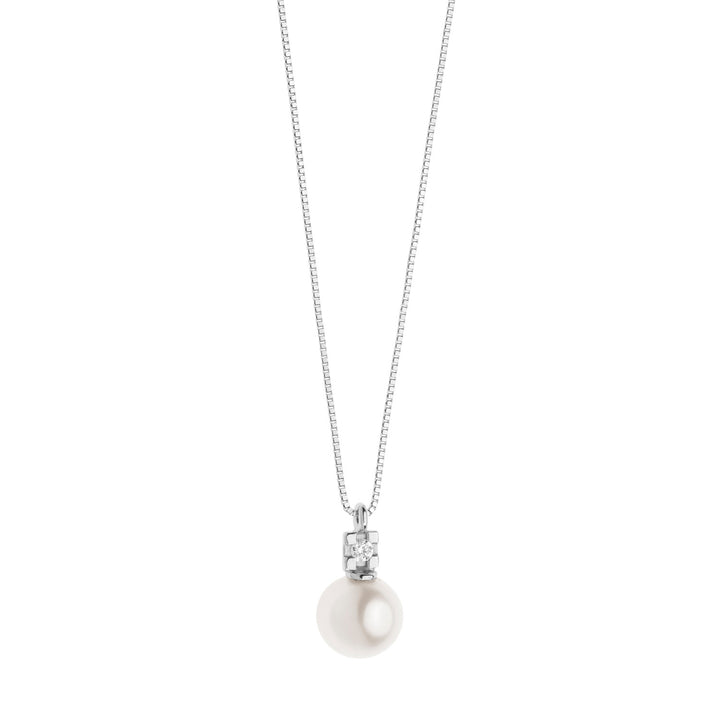 Comete Light Point Necklace Pearl Gold and Diamond GLP566