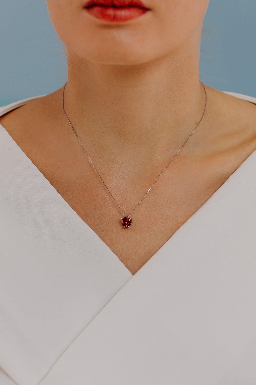 Comete Gold and Ruby Heart Necklace GLB1429