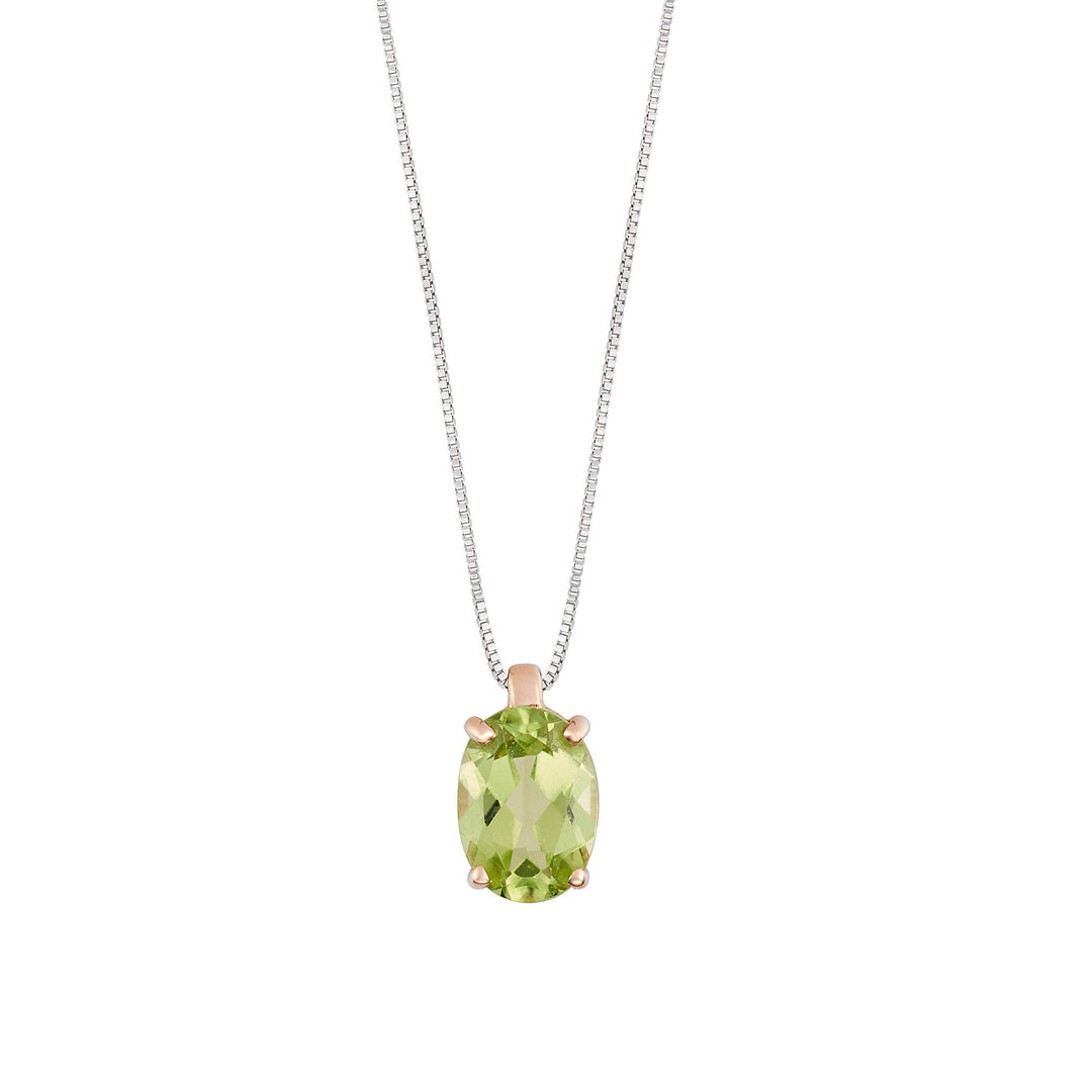 Comete Necklace in 750‰ rose gold and oval Peridot GLB1668
