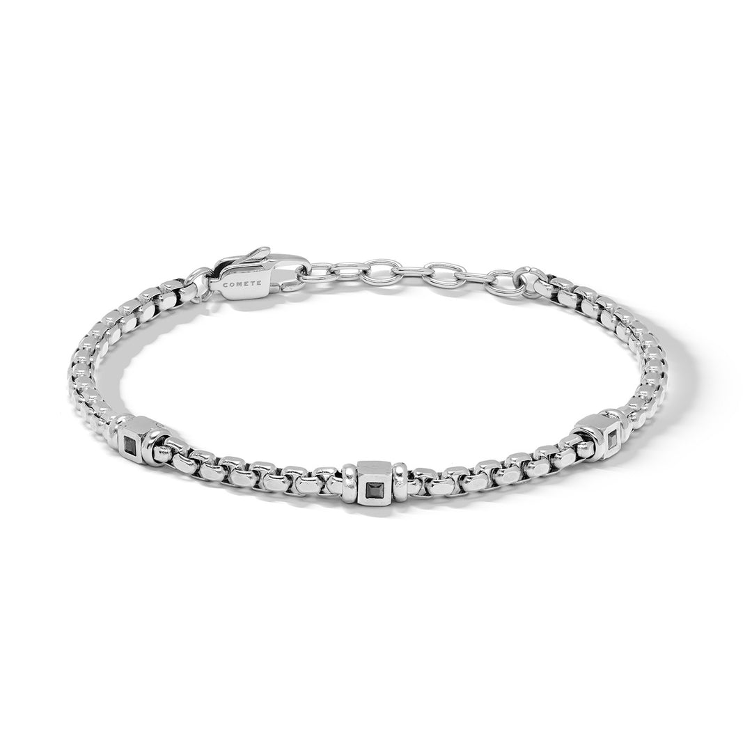 Comete Steel bracelet with black zircons UBR1351
