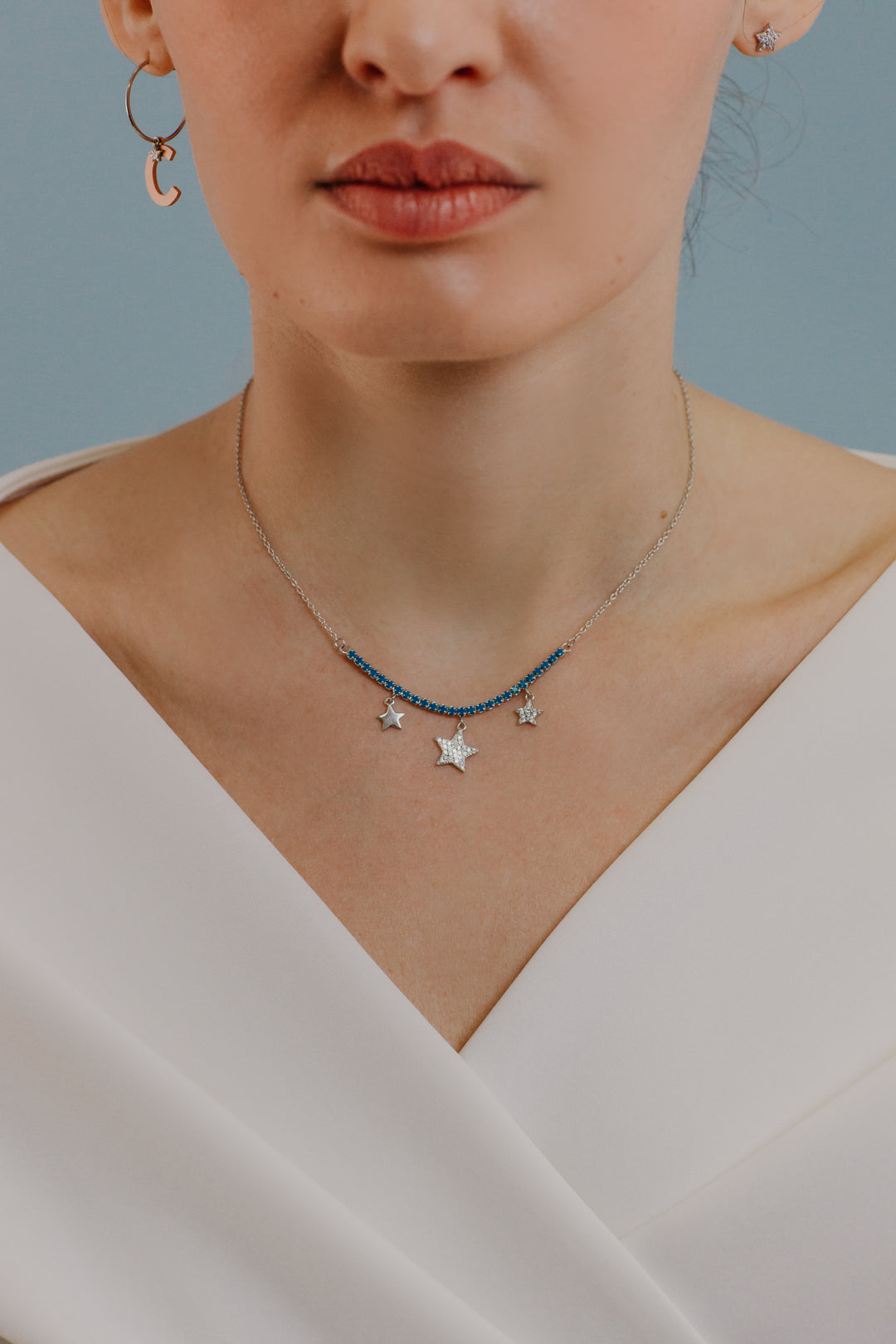 Comete Tennis Choker in Silver Star GLA257