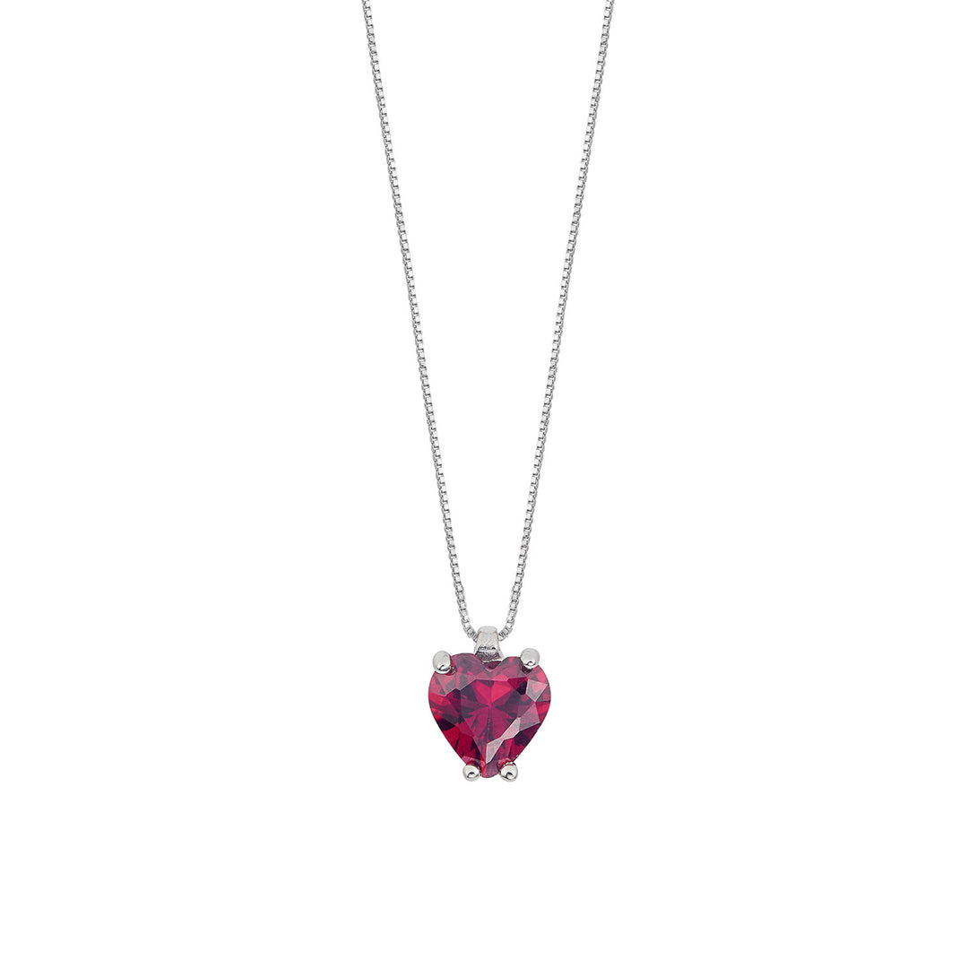 Comete Necklace in Gold and Ruby Heart Small GLB1660