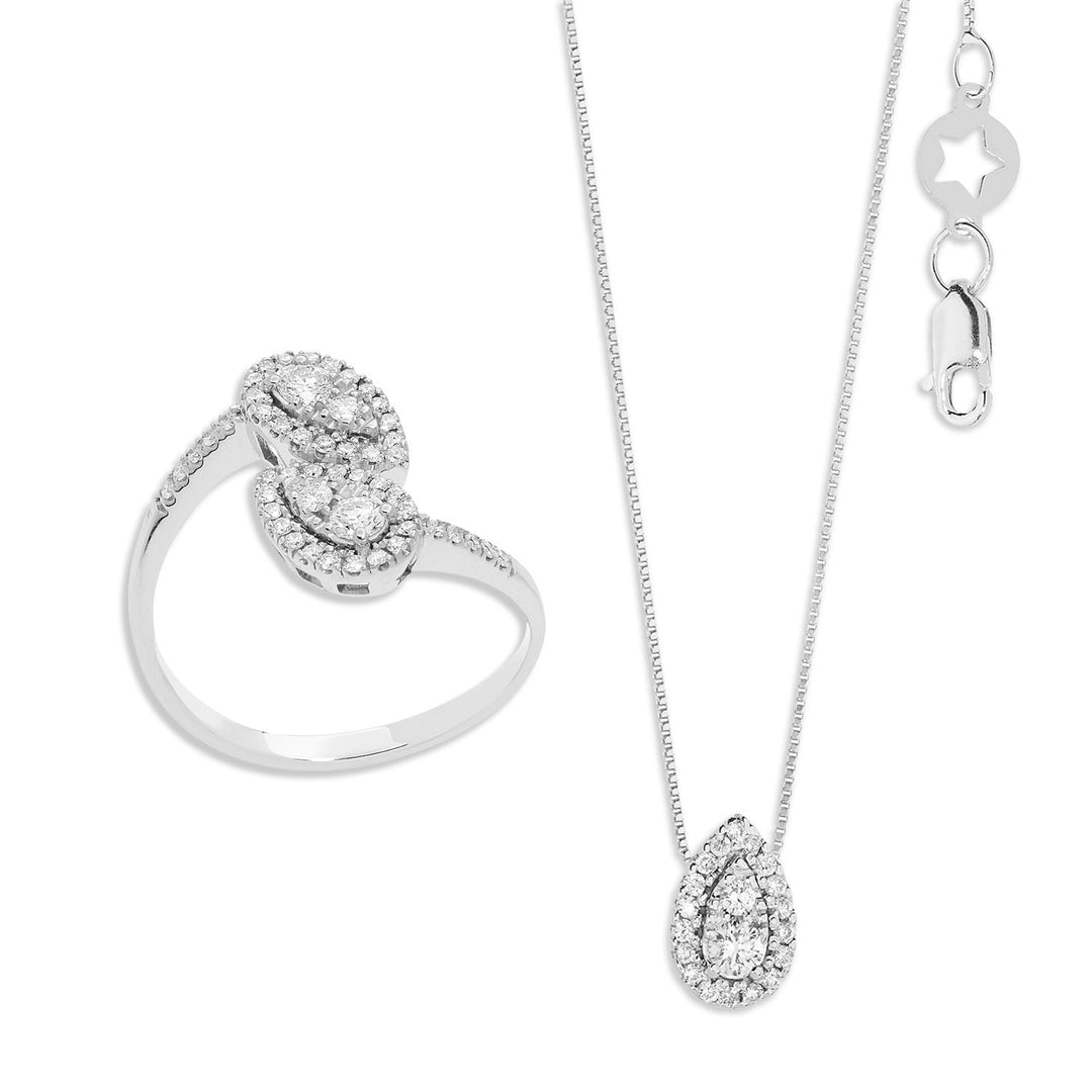 Comete Contrariè Ring and Necklace in Gold and Diamonds KIT16052632