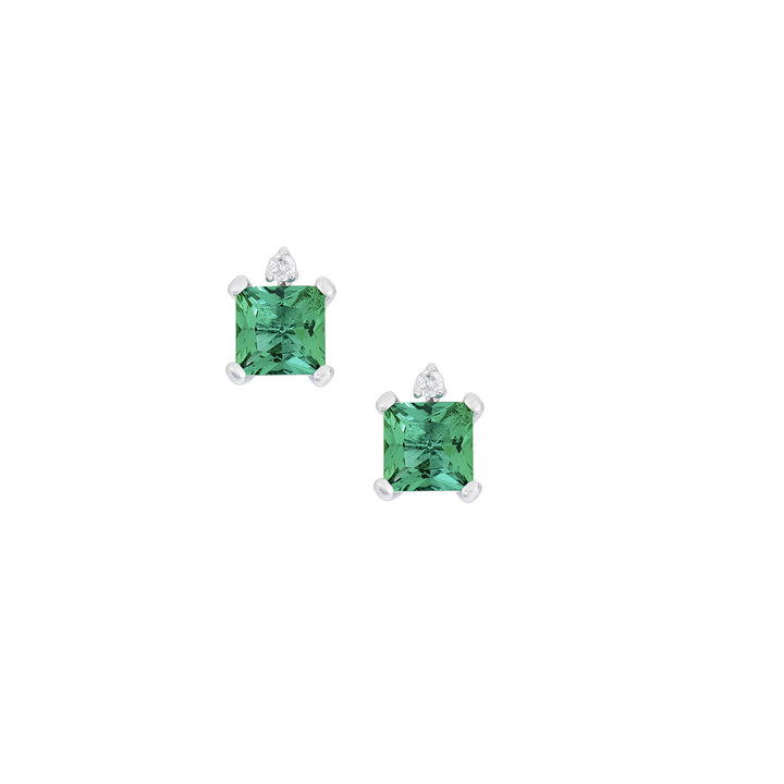 Comete Earrings in white gold, diamonds and emerald carrè ORB1125