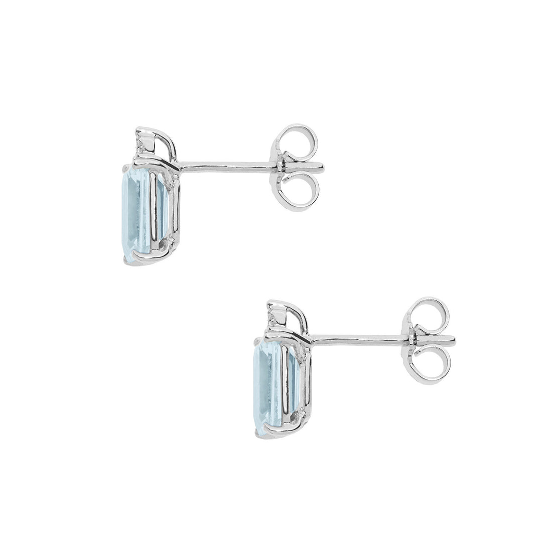 Comete Earrings in Gold, Diamonds and Octagonal Aquamarine ORQ241
