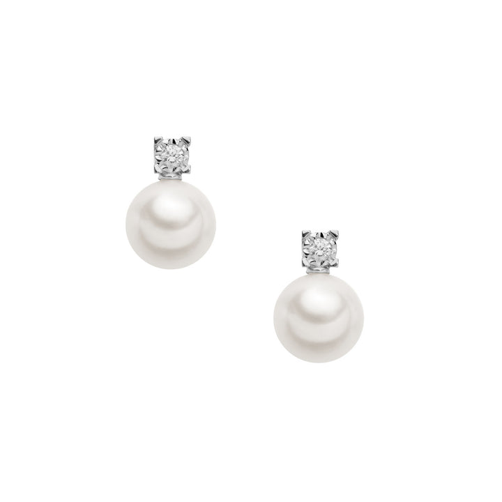 Comete Earrings Light Points Pearls in Gold and Diamonds ORP732