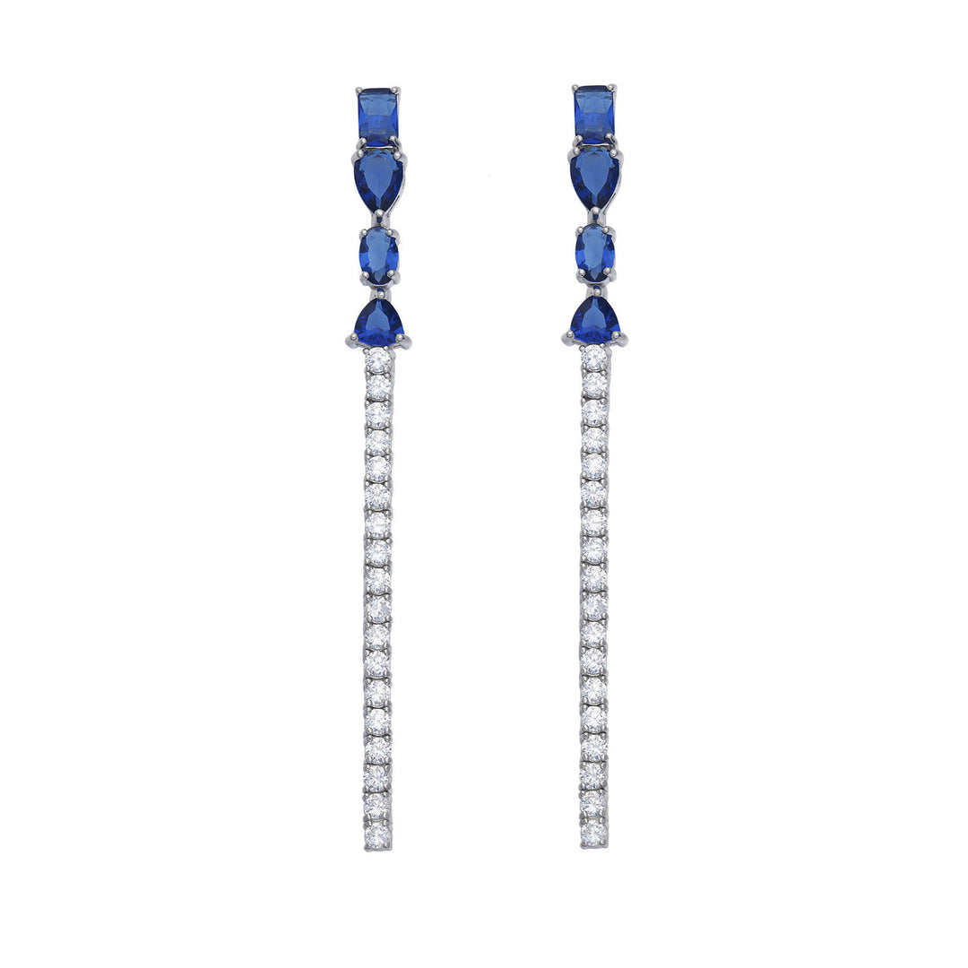 Comete Cascade earrings in 925‰ Silver and blue and white Zircons ORA214