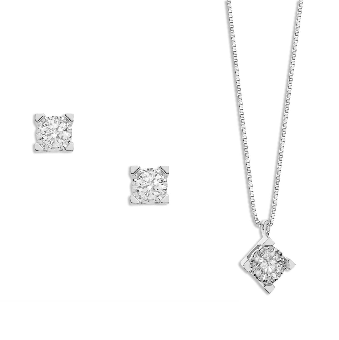 Comete Necklace and Earrings diamond light point in Gold and Diamonds KIT15371006
