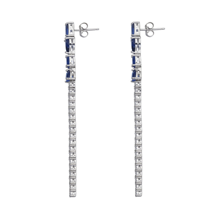 Comete Cascade earrings in 925‰ Silver and blue and white Zircons ORA214