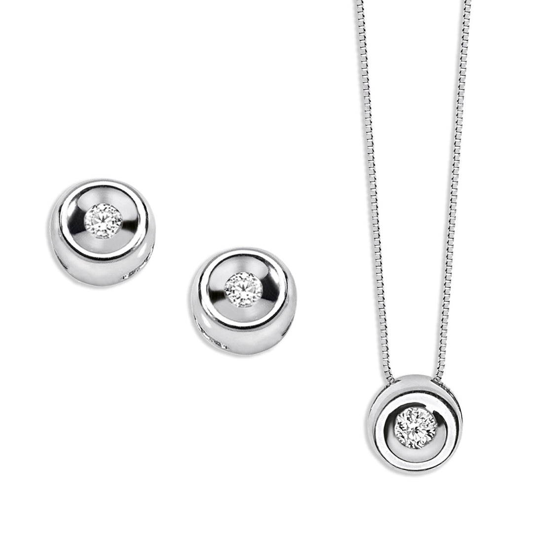 Comete Choker and Earrings Round light point in Gold and Diamond KIT1415900