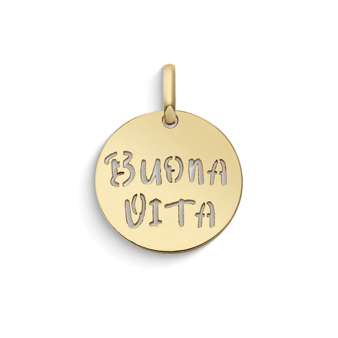 Comete Good Life round pendant in 375‰ yellow gold KCOB006