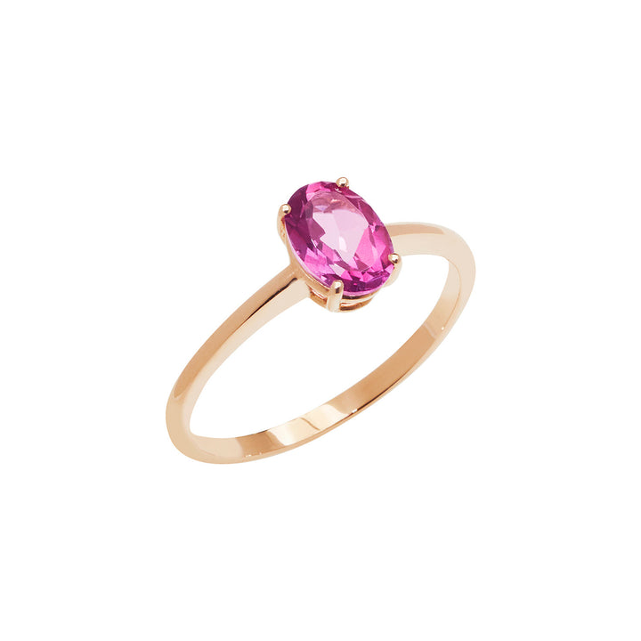 Comete Ring in rose gold with Oval Pink Topaz ANB2678
