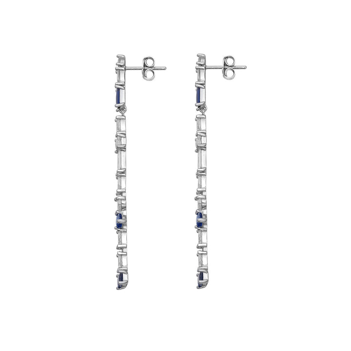 Comete Cascade earrings in 925‰ Silver and white and blue Zircons ORA216