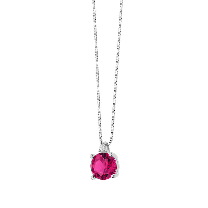 Comete Necklace in Gold, Diamond and Round Ruby GLB1389