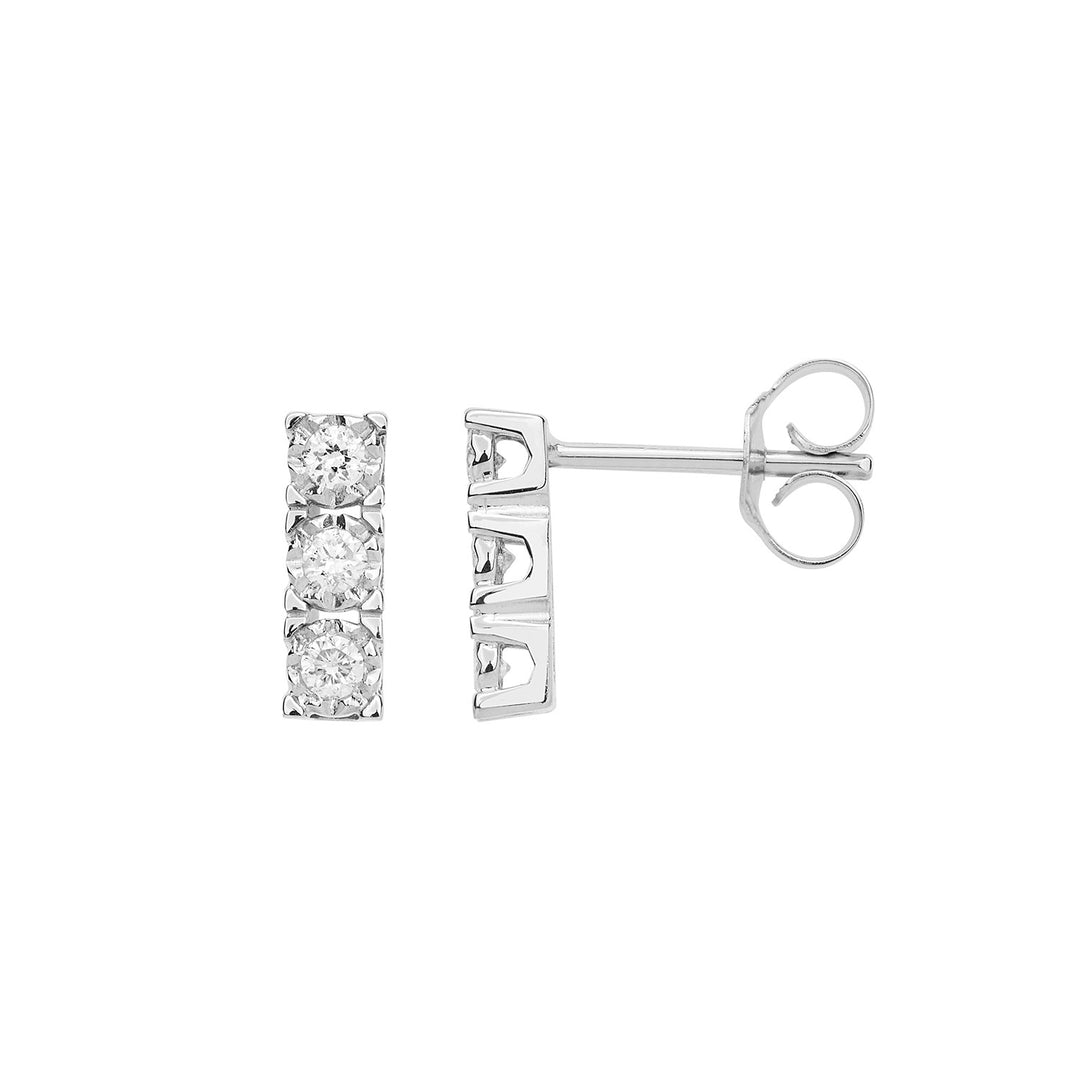 Comete Trilogy Earrings in Gold and White Diamonds ORB1082