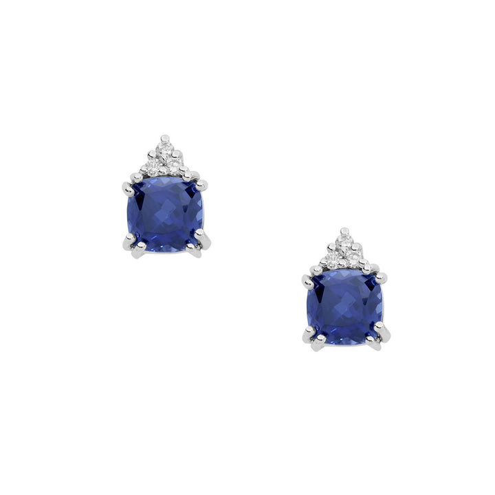 Comete Earrings in Gold, Diamonds and Antique Blue Sapphires ORB989