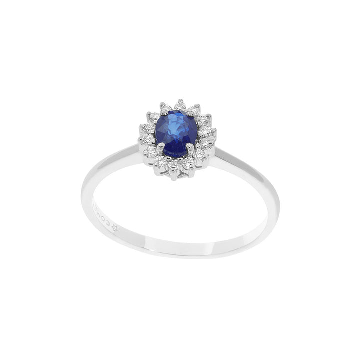 Comete Ring in Gold, Diamonds and Oval Blue Sapphire ANB 2572