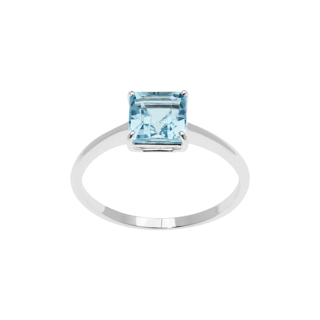 Comete Ring in white gold with Blue Topaz Carrè ANB2680