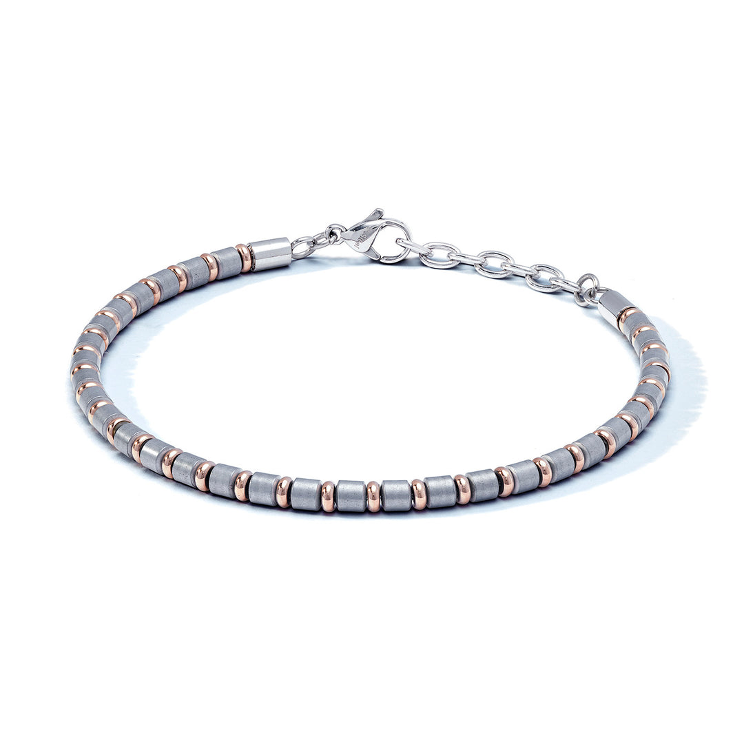Comete Bracelet in Steel, pink and gray PVD with Hematite UBR1145