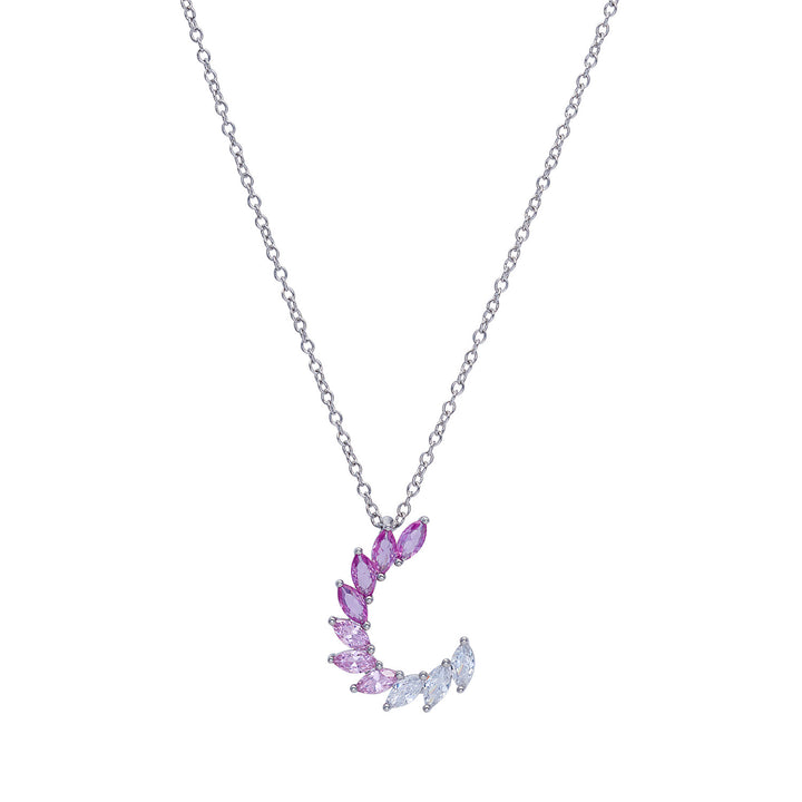 Comete Necklace in 925‰ Silver and pink degradé Zircons GLA261