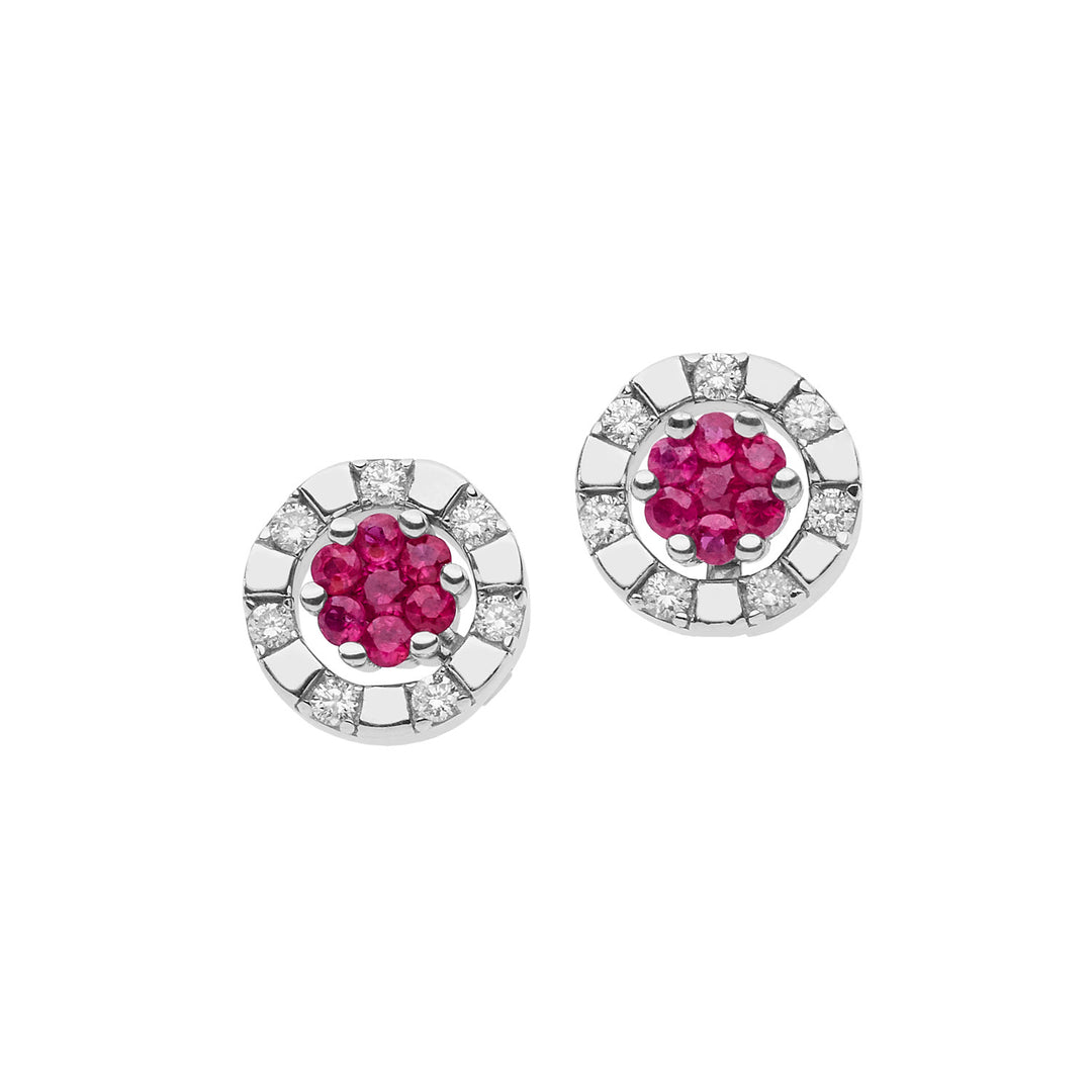 Comete Earrings in white gold with Diamonds and Rubies ORB878