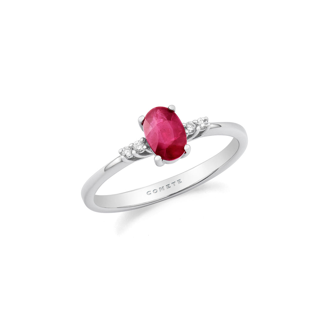 Comete Ring Gold and White Diamonds, Oval Ruby ANB2687