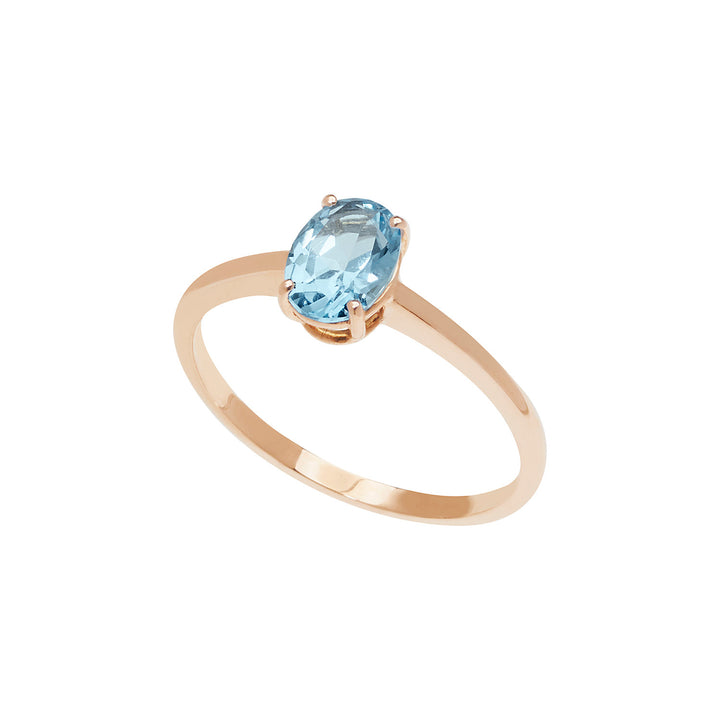 Comete Rose gold ring with oval blue topaz ANB2679