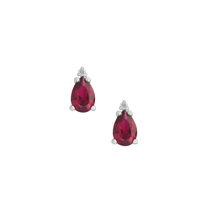 Comete Earrings in 750 ‰ Gold, Diamonds and Rubies drop ORB1127