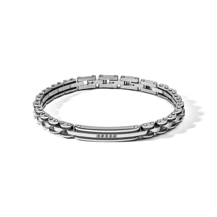 Comete Bracelet in Steel, black PVD and black Zircons UBR1174