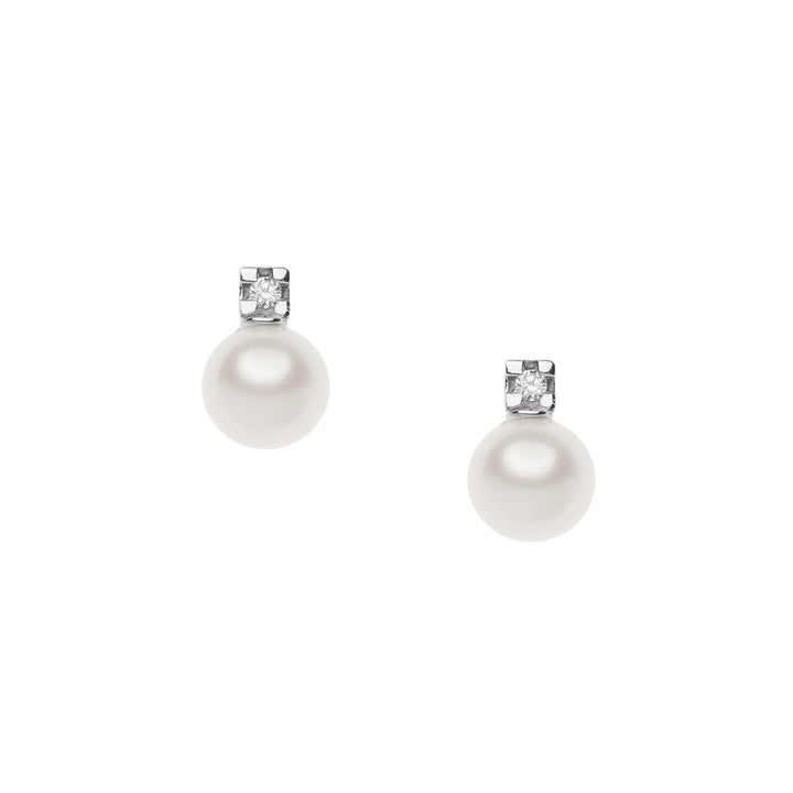 Comete Earrings Light Points Pearls Gold and Diamonds ORP698