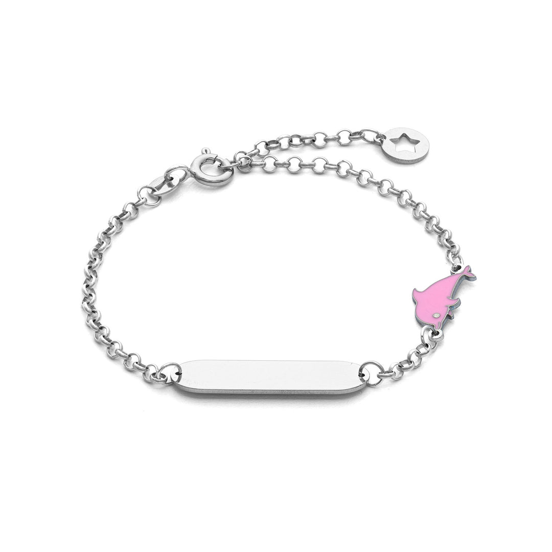 Comete Silver Bracelet with Pink Dolphin BRA257