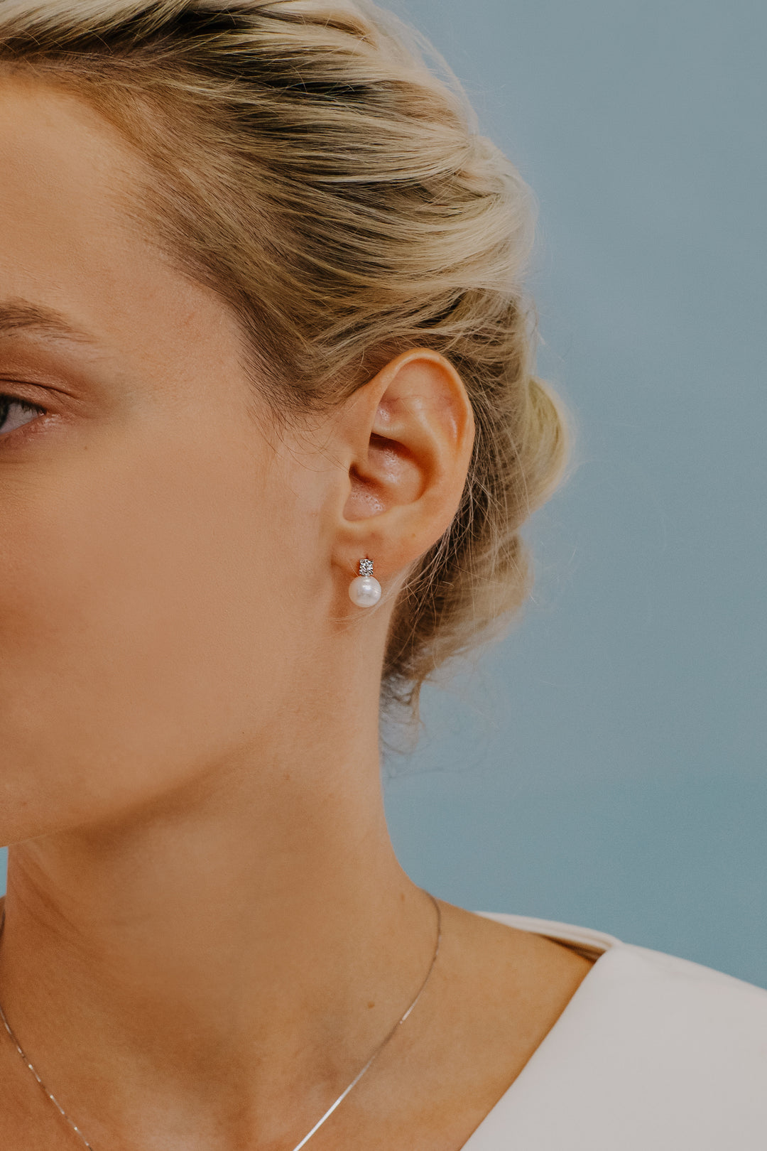 Comete Earrings Light Points Pearls in Gold and Diamonds ORP732