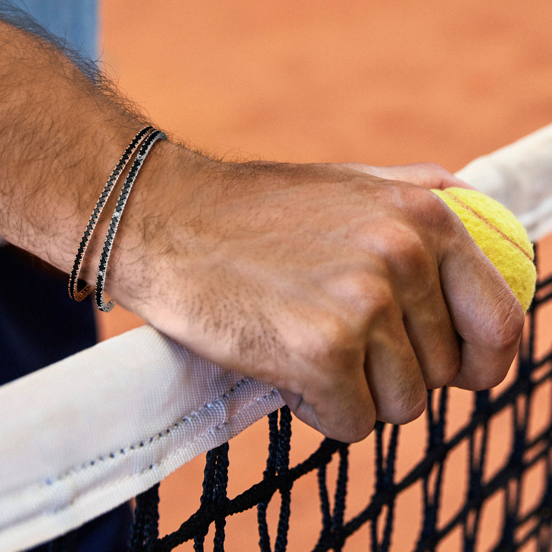 Comete Tennis in 925‰ rosé silver and black zircons UBR901