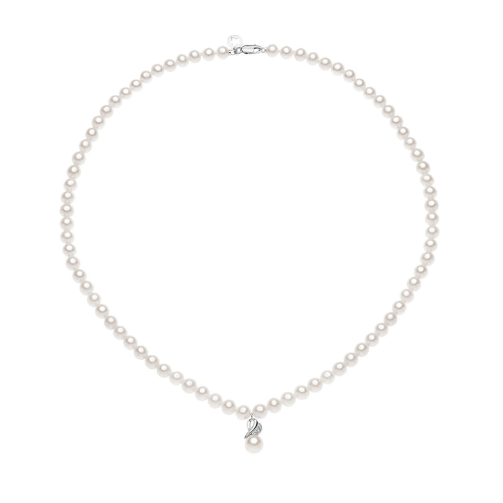 Comete Pearl String Necklace with Pearl and Diamonds FWQ374