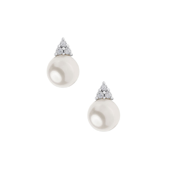 Comete Pearl Earrings in 750 ‰ Gold and Diamonds ORP768