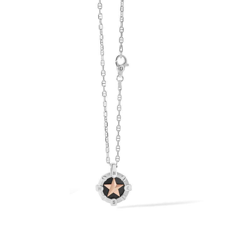 Comete Necklace in rhodium-plated and rosé silver UGL656
