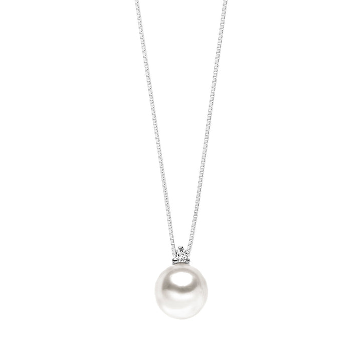 Comete Light Point Pearl Necklace in Gold and Diamond GLP585