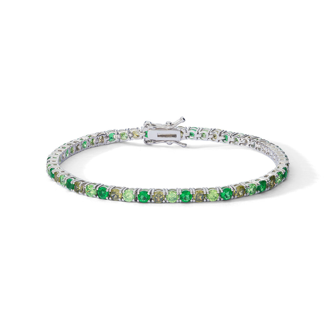 Comete Silver Bracelet with Emerald and Peridot Zircons BRA266M16