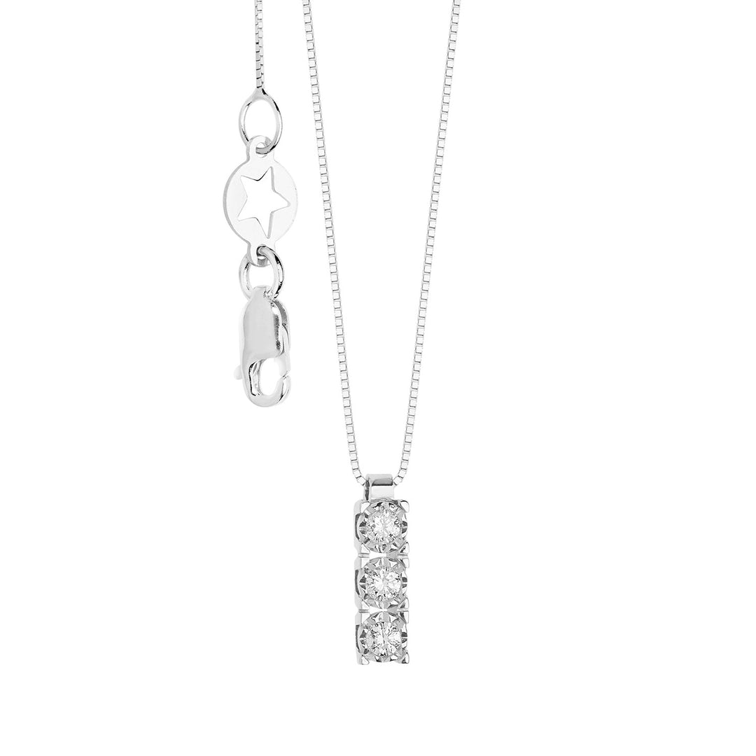 Comete Trilogy Necklace in Gold and White Diamonds GLB1631