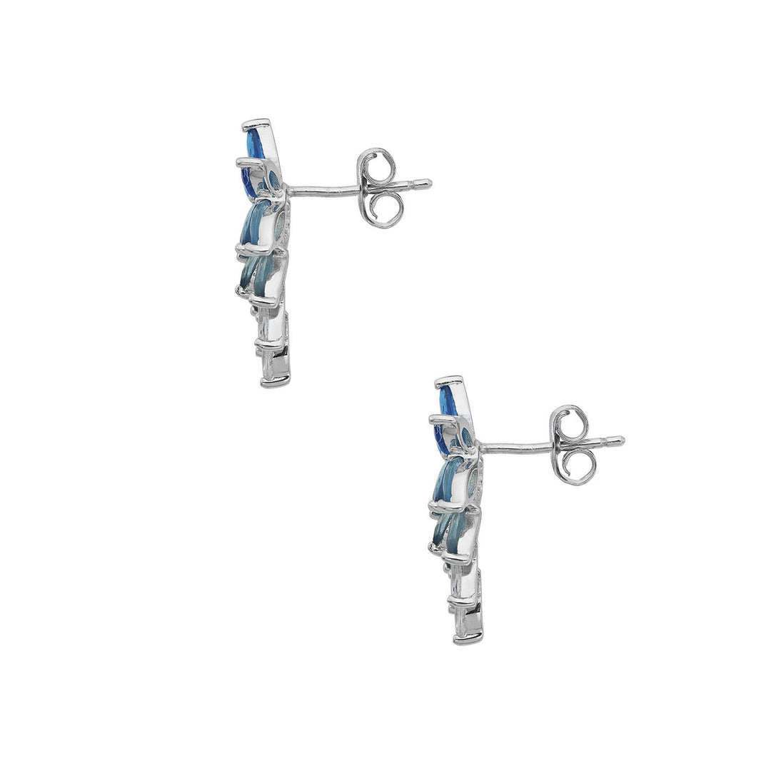 Comete Earrings in blue degradé Zircons 925‰ Silver ORA211