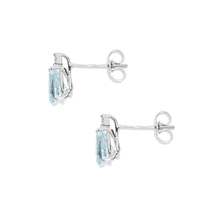 Comete Gold Earrings with Diamonds and Aquamarine Drop ORQ242